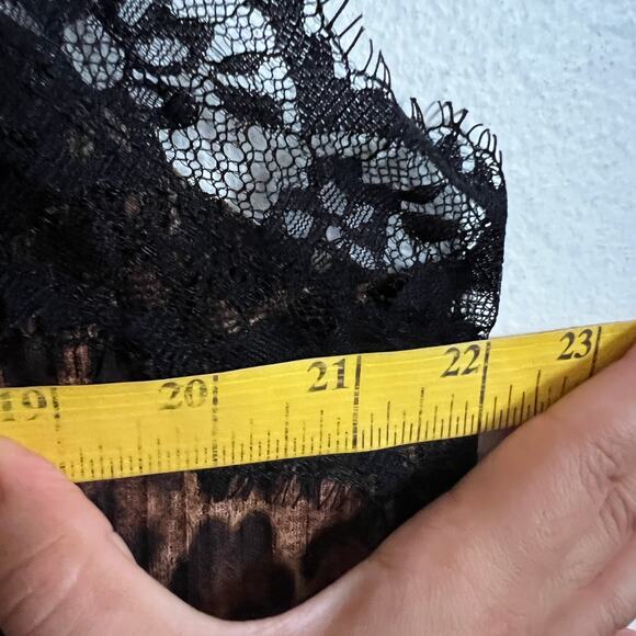 Leopard Lace Trim Top, Y2K Grunge Edgy Indie‎ Sleaze Retro XL - Picture 6 of 6